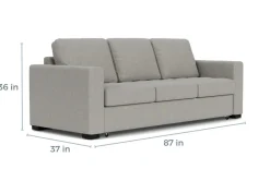 Mor Furniture Luigi Queen Sleeper Sofa In Gray