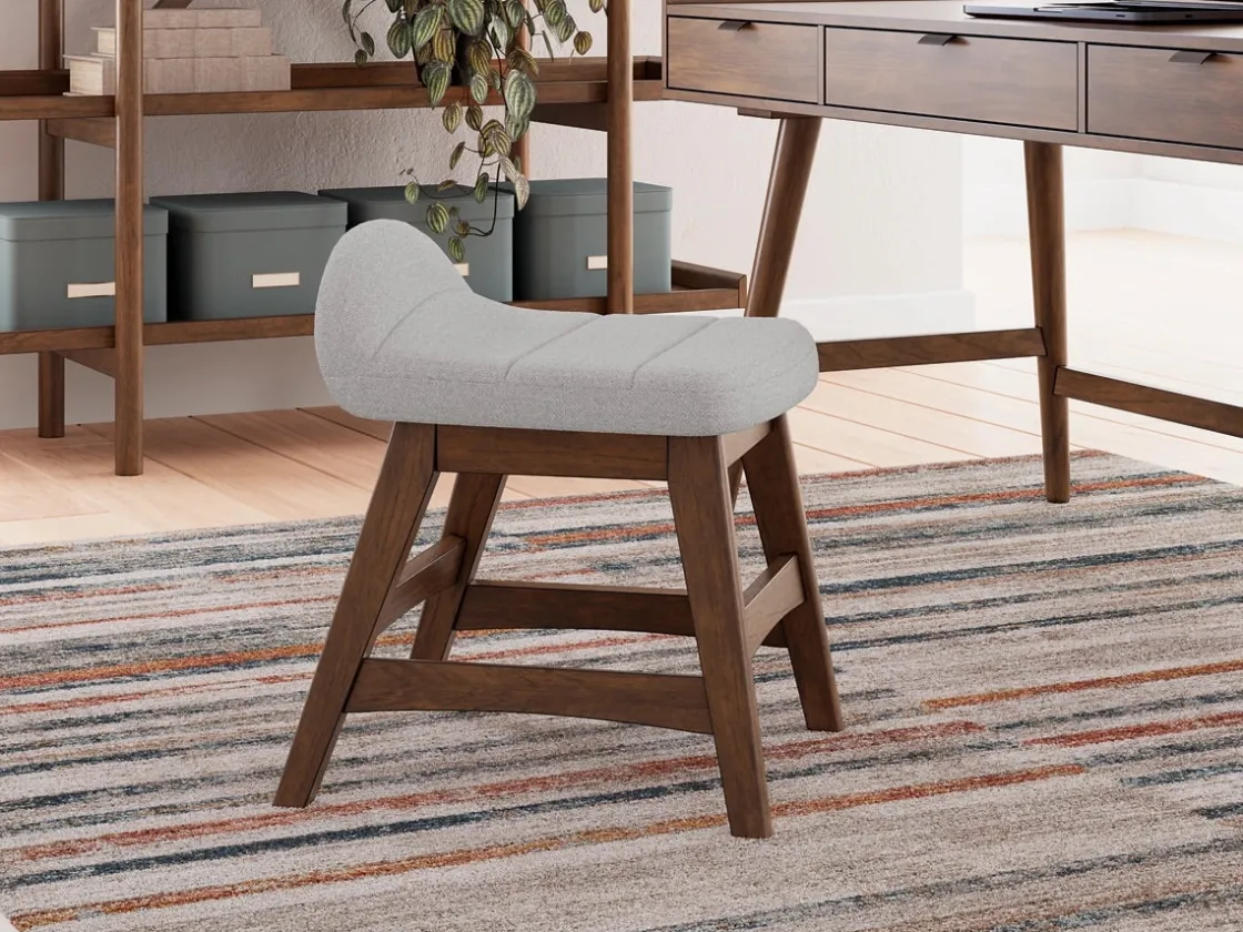 Mor Furniture Lyncott Desk Chair In Brown/Light Gray