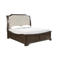 Mor Furniture Lyndhurst Sleigh Bed W/ Storage, Dresser, Mirror & Nightstand In Vintage White, Queen