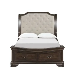 Mor Furniture Lyndhurst Sleigh Bed W/ Storage, Dresser, Mirror & Nightstand In Vintage White, Queen