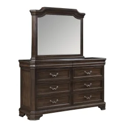 Mor Furniture Lyndhurst Sleigh Bed W/ Storage, Dresser, Mirror & Nightstand In Vintage White, Queen