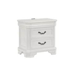 Mor Furniture Lyndhurst Sleigh Bed W/ Storage, Dresser, Mirror & Nightstand In Vintage White, Queen
