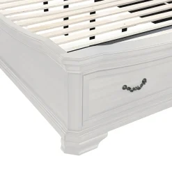 Mor Furniture Lyndhurst Sleigh Bed W/ Storage In Vintage White, Queen