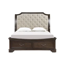 Mor Furniture Lyndhurst Sleigh Bed W/ Storage In Vintage White, Queen