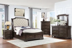 Mor Furniture Lyndhurst Sleigh Bed W/ Storage In Vintage White, Queen
