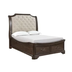 Mor Furniture Lyndhurst Sleigh Bed W/ Storage In Vintage White, Queen