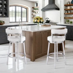 Mor Furniture Madrid Counter Height Stool In Auburn & Brown, Swivel