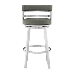 Mor Furniture Madrid Counter Height Stool In Auburn & Brown, Swivel