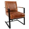 Mor Furniture Maguire Accent Saddle Chair In Brown Leather