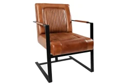 Mor Furniture Maguire Accent Saddle Chair In Brown Leather