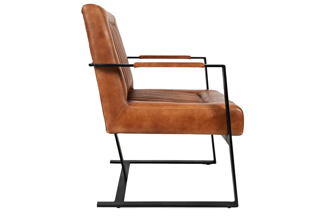 Mor Furniture Maguire Accent Saddle Chair In Brown Leather