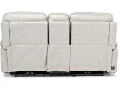 Mor Furniture Malibu 3 Power Console Loveseat W/ Wireless Charger In Leather