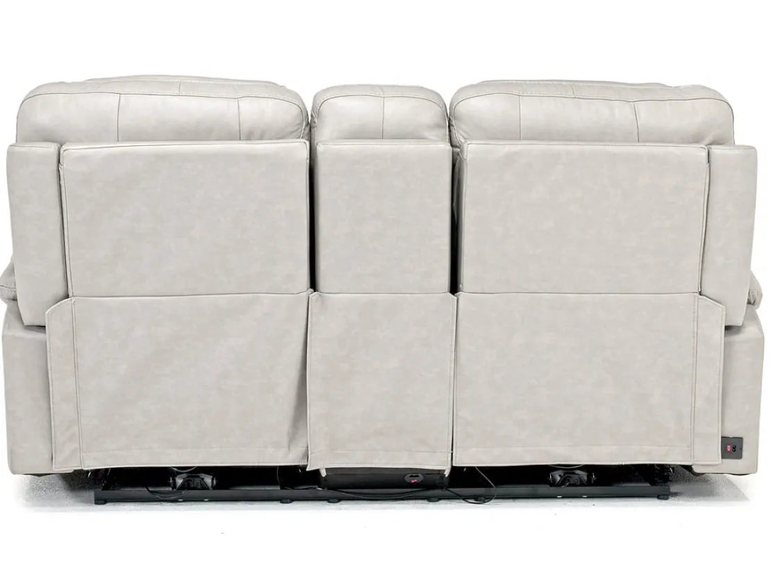 Mor Furniture Malibu 3 Power Console Loveseat W/ Wireless Charger In Leather