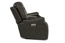 Mor Furniture Malibu 3 Power Console Loveseat W/ Wireless Charger In Leather