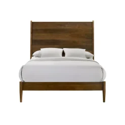 Mor Furniture Malibu Panel Bed, Dresser, Mirror & Nightstand In Walnut, Twin