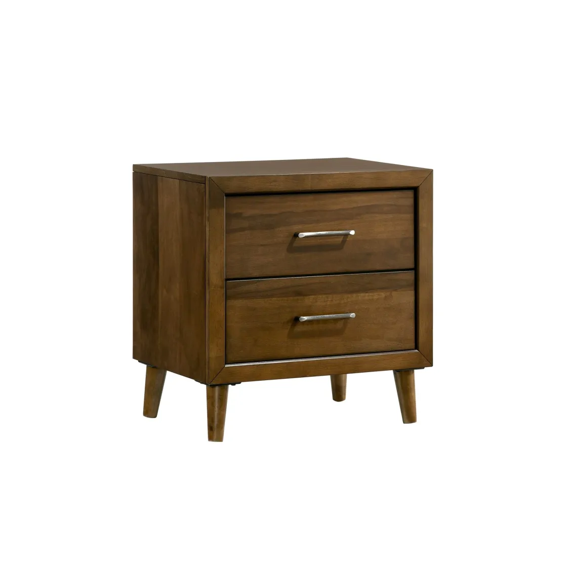 Mor Furniture Malibu Panel Bed, Dresser, Mirror & Nightstand In Walnut, Twin