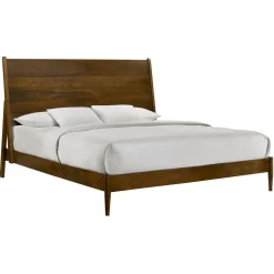 Mor Furniture Malibu Panel Bed, Dresser, Mirror & Nightstand In Walnut, Twin