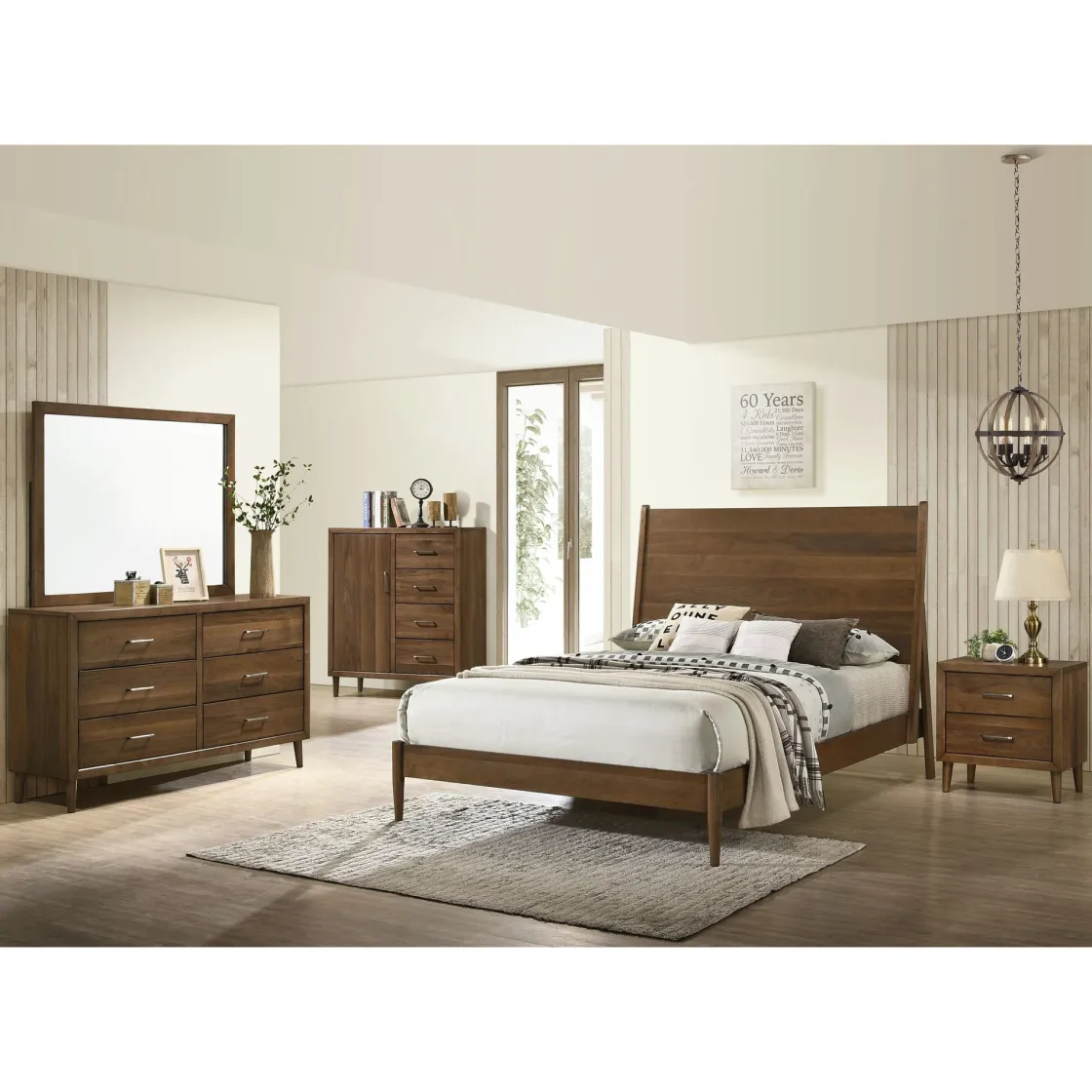 Mor Furniture Malibu Panel Bed In Walnut, Twin