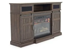 Mor Furniture Manning Bluetooth Console W/ Fireplace Insert In White, 68 Inch