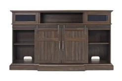Mor Furniture Manning Bluetooth Console W/ Fireplace Insert In White, 68 Inch