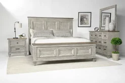 Mor Furniture Mariana Bed, Dresser, Mirror & Nightstand In Vintage Creme, Queen