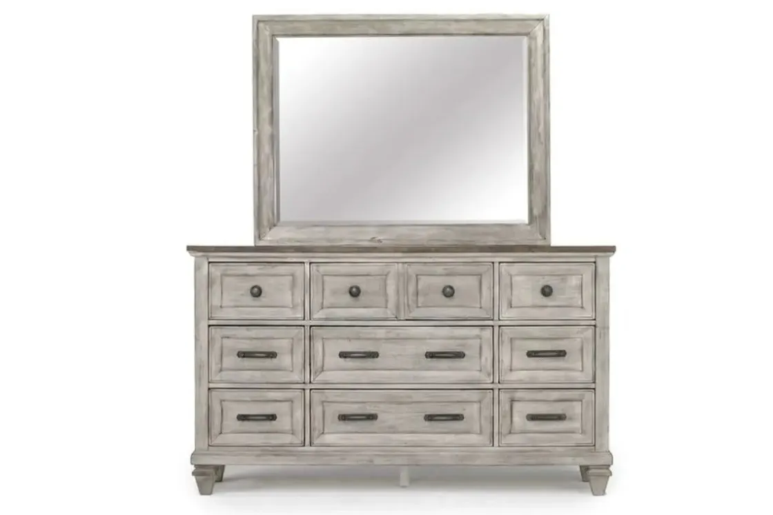 Mor Furniture Mariana Bed, Dresser, Mirror & Nightstand In Vintage Creme, Queen