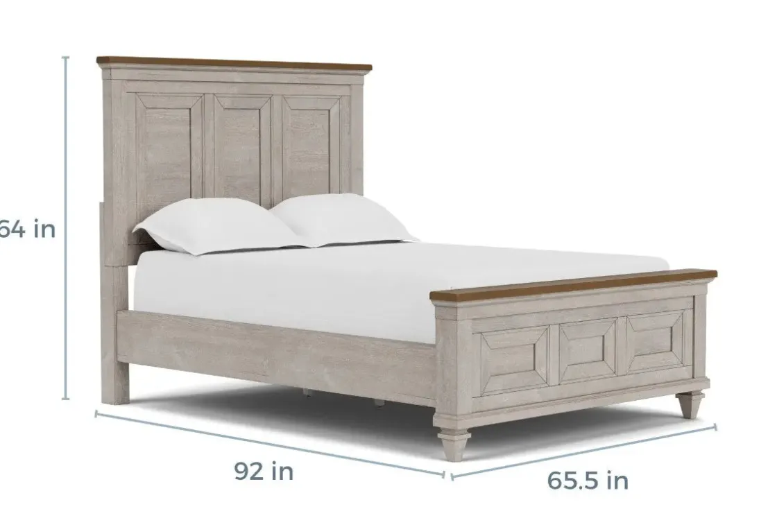 Mor Furniture Mariana Bed, Dresser, Mirror & Nightstand In Vintage Creme, Queen