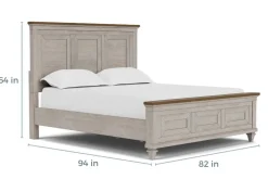 Mor Furniture Mariana Bed, Dresser, Mirror & Nightstand In Vintage Creme, Queen