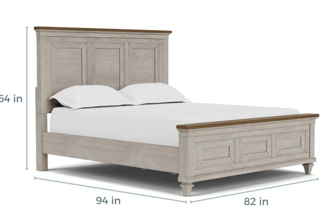 Mor Furniture Mariana Bed, Dresser, Mirror & Nightstand In Vintage Creme, Queen