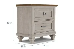 Mor Furniture Mariana Bed, Dresser, Mirror & Nightstand In Vintage Creme, Queen