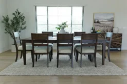 Mor Furniture Mariana Dining Table & 8 Chairs In Vintage Mocha