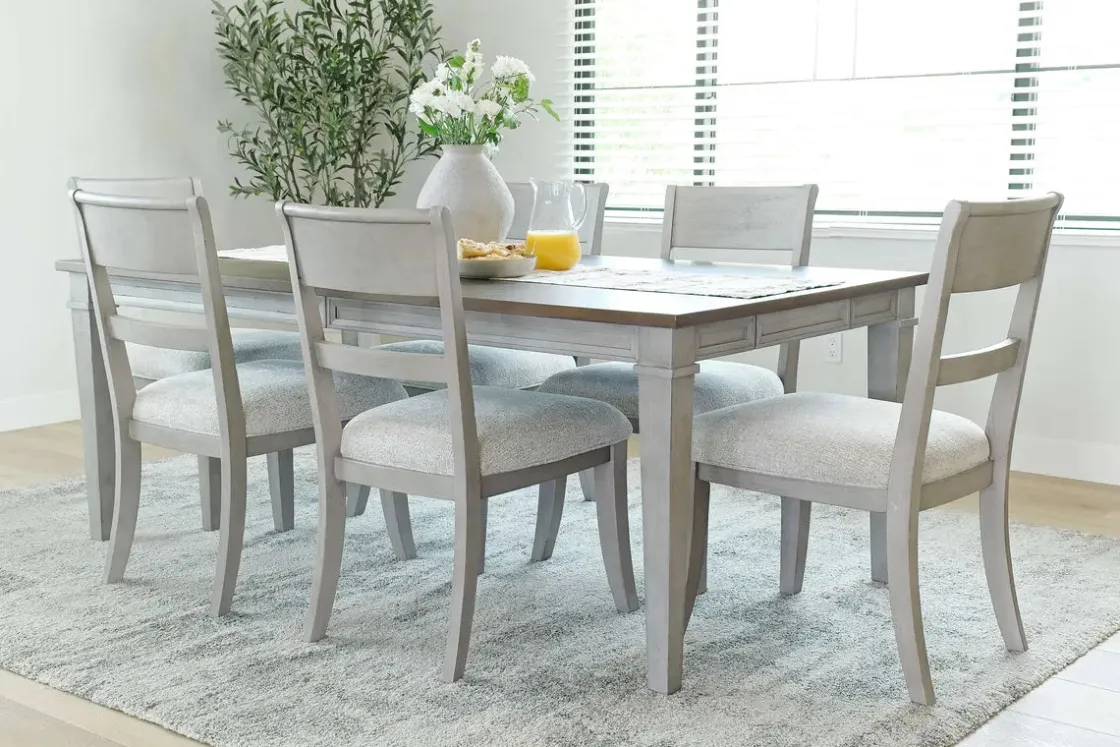 Mor Furniture Mariana Dining Table & 6 Chairs In Vintage Mocha