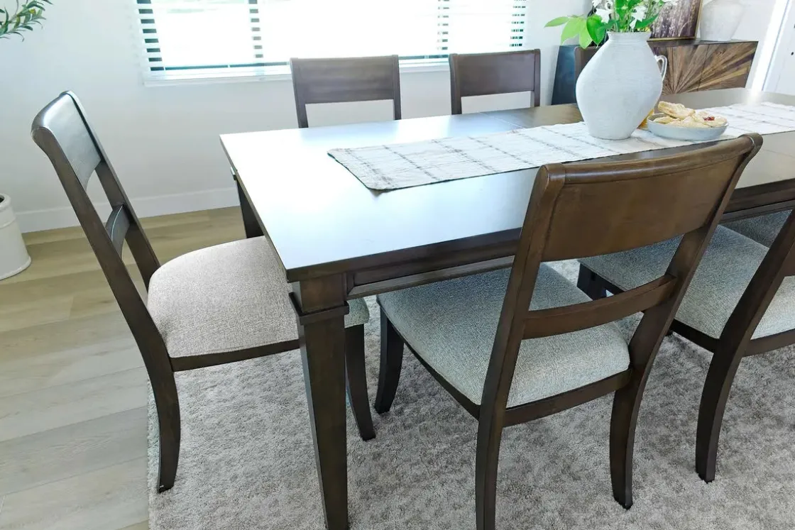 Mor Furniture Mariana Dining Table & 6 Chairs In Vintage Mocha