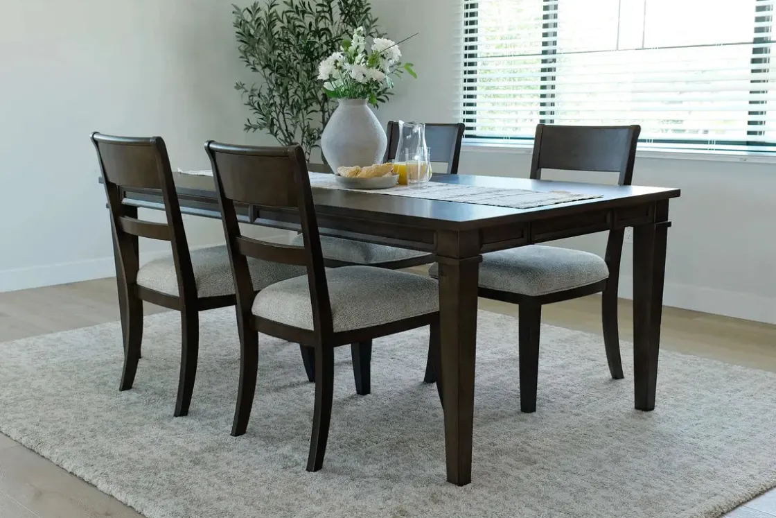 Mor Furniture Mariana Dining Table & 4 Chairs In Vintage Mocha