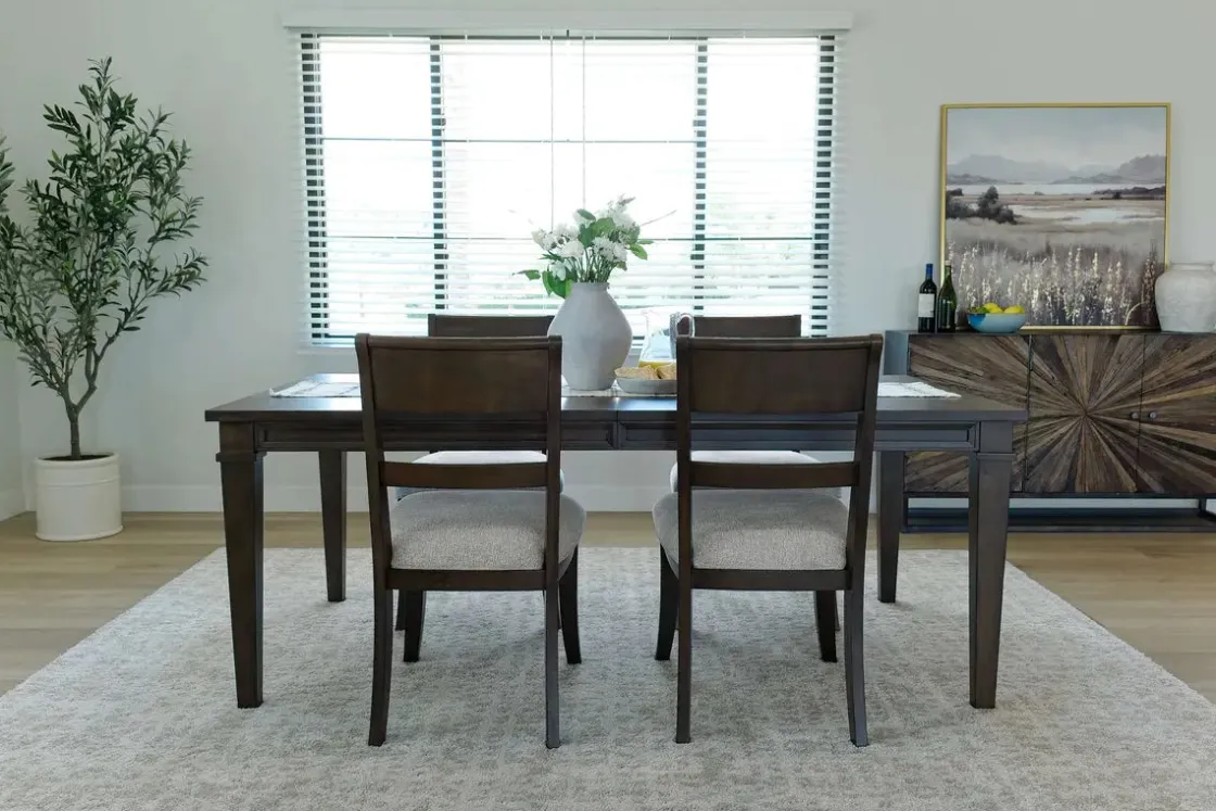 Mor Furniture Mariana Dining Table & 4 Chairs In Vintage Mocha
