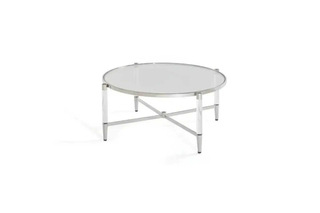 Mor Furniture Marilyn Coffee Table In Glass/Acrylic/Polished Stainless Steel