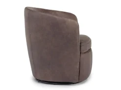 Mor Furniture Market Swivel Club Chair In Noce Taupe Leather