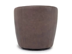 Mor Furniture Market Swivel Club Chair In Noce Taupe Leather