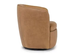 Mor Furniture Market Swivel Club Chair In Noce Taupe Leather