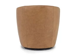 Mor Furniture Market Swivel Club Chair In Noce Taupe Leather