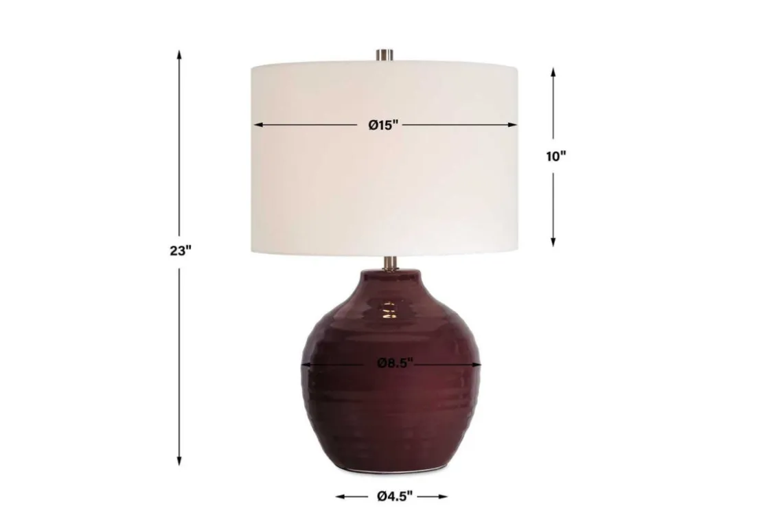 Mor Furniture Marron Table Lamp In Maroon