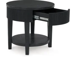 Mor Furniture Marstream End Table In Charcoal Black