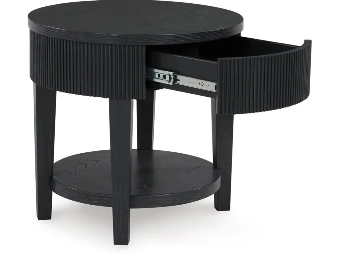 Mor Furniture Marstream End Table In Charcoal Black