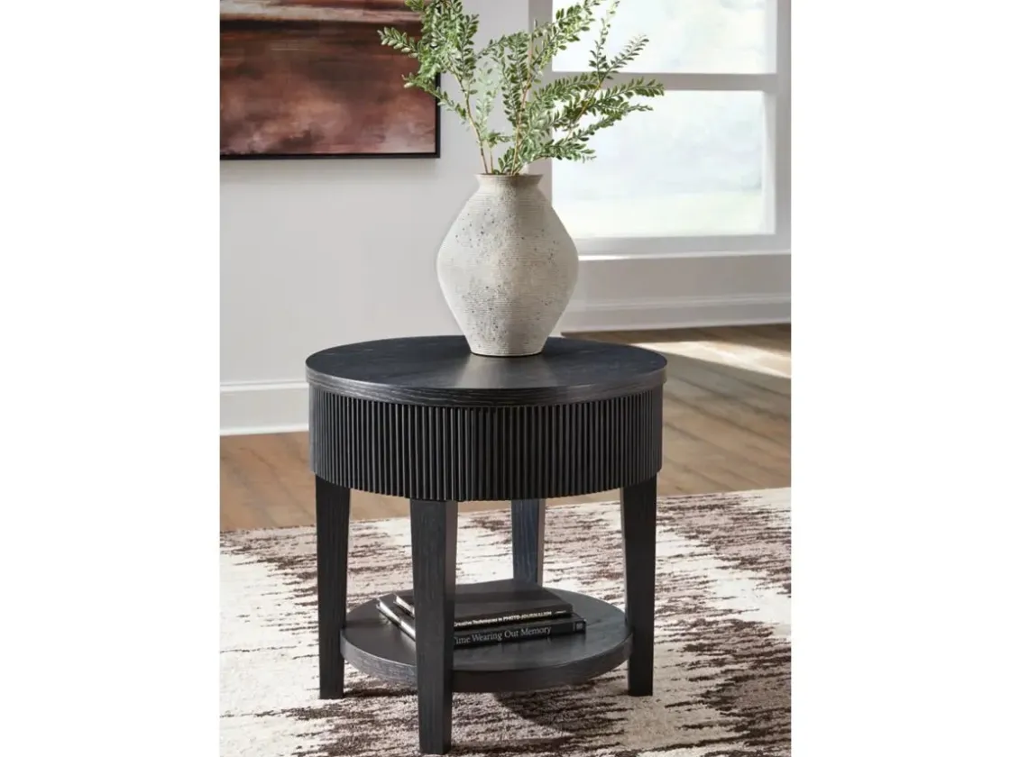 Mor Furniture Marstream End Table In Charcoal Black
