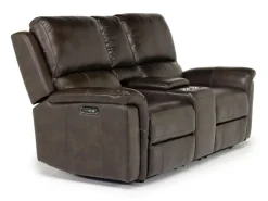 Mor Furniture Martina 2 Power Loveseat In Dark Brown