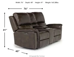 Mor Furniture Martina 2 Power Loveseat In Dark Brown