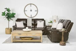 Mor Furniture Martina 2 Power Sofa In Dark Brown
