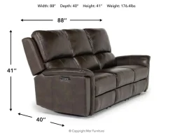 Mor Furniture Martina 2 Power Sofa In Dark Brown