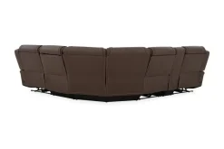 Mor Furniture Max 6 Piece 2 Power Sectional In Aline Timber Leather