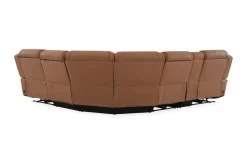 Mor Furniture Max 6 Piece 2 Power Sectional In Aline Timber Leather